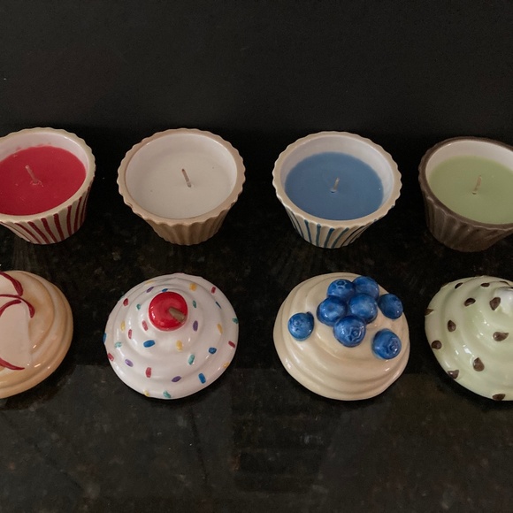 Valerie Parr Hill 4 Cupcake Candles/Apple/Sprinkle/Blueberry/Chocolate Chip/NEW! - Picture 3 of 4